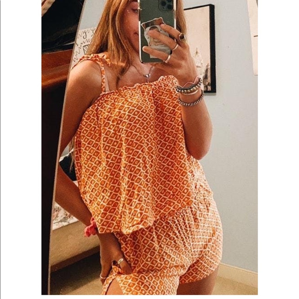 *SOLD* Orange Two Piece Shorts Set